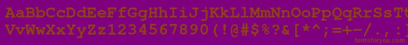 フォントTexgyrecursorBold – 紫色の背景に茶色のフォント