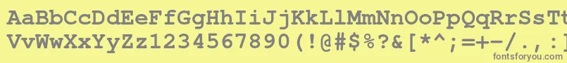 フォントTexgyrecursorBold – 黄色の背景に灰色の文字