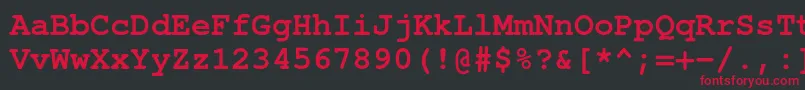 Шрифт TexgyrecursorBold – красные шрифты на чёрном фоне