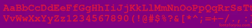 フォントTexgyrecursorBold – 紫の背景に赤い文字