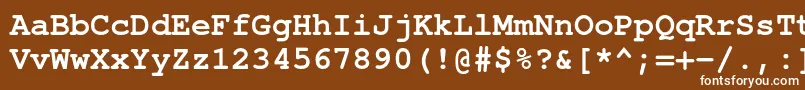 Шрифт TexgyrecursorBold – белые шрифты на коричневом фоне