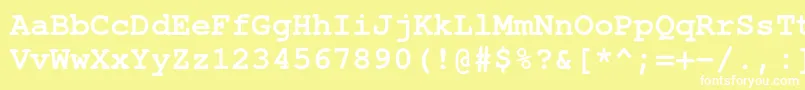 フォントTexgyrecursorBold – 黄色い背景に白い文字