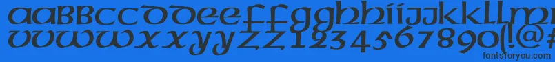 Megenc-Schriftart – Schwarze Schriften auf blauem Hintergrund