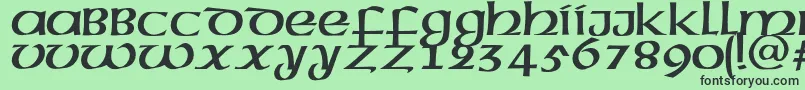 Fonte Megenc – fontes pretas em um fundo verde
