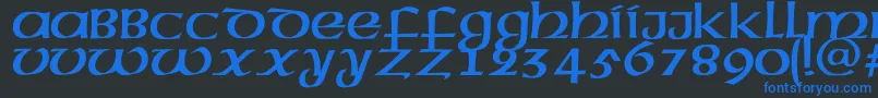 Megenc Font – Blue Fonts on Black Background