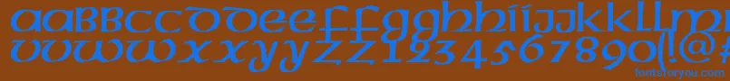 Megenc Font – Blue Fonts on Brown Background