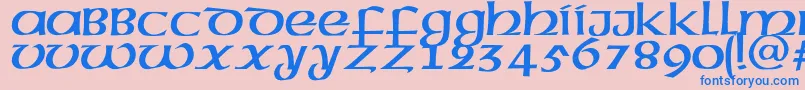 Megenc Font – Blue Fonts on Pink Background