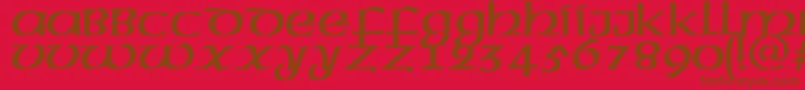 Megenc Font – Brown Fonts on Red Background