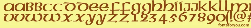 Megenc Font – Brown Fonts on Yellow Background