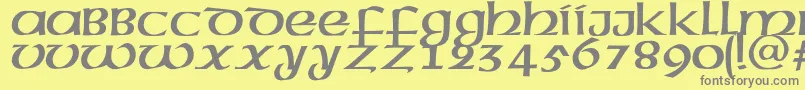Megenc Font – Gray Fonts on Yellow Background