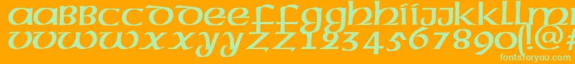 Megenc Font – Green Fonts on Orange Background