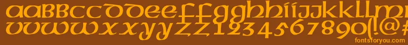 Megenc Font – Orange Fonts on Brown Background