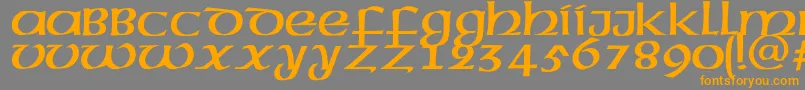 Megenc Font – Orange Fonts on Gray Background