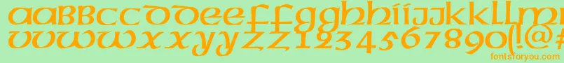 Megenc Font – Orange Fonts on Green Background