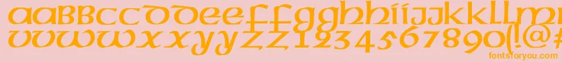 Megenc Font – Orange Fonts on Pink Background