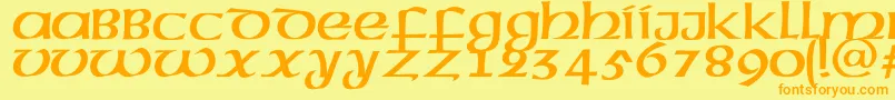 Megenc Font – Orange Fonts on Yellow Background