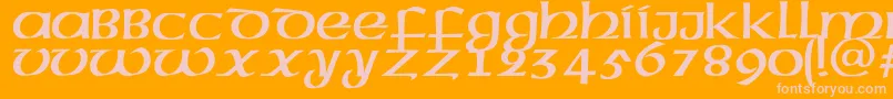 Megenc Font – Pink Fonts on Orange Background
