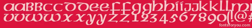 Megenc Font – Pink Fonts on Red Background