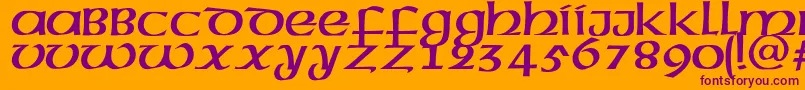 フォントMegenc – オレンジの背景に紫のフォント