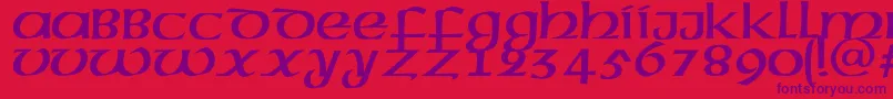 Megenc Font – Purple Fonts on Red Background