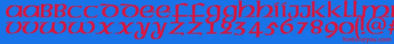 Megenc Font – Red Fonts on Blue Background