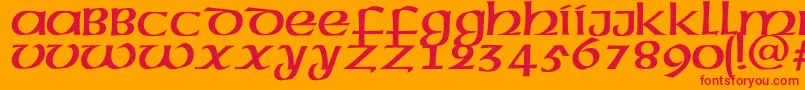 Megenc Font – Red Fonts on Orange Background
