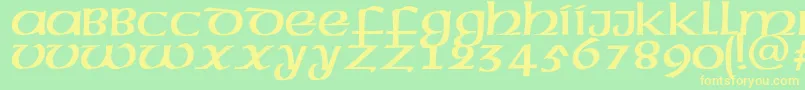 Megenc-Schriftart – Gelbe Schriften auf grünem Hintergrund