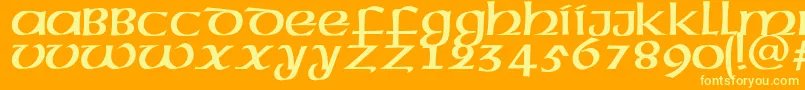 Megenc Font – Yellow Fonts on Orange Background