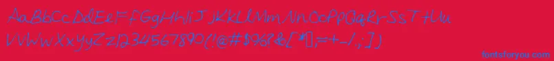 Claimthesky-Schriftart – Blaue Schriften auf rotem Hintergrund