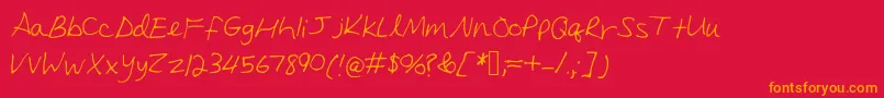 Claimthesky Font – Orange Fonts on Red Background