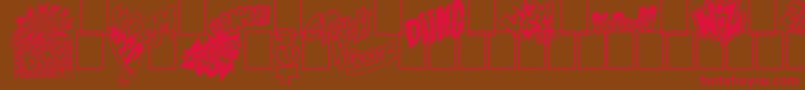 Onomatovlam Font – Red Fonts on Brown Background