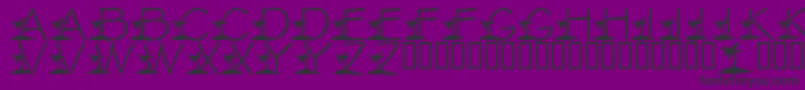 LmsTropicalIslandDream-Schriftart – Schwarze Schriften auf violettem Hintergrund