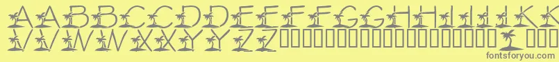 LmsTropicalIslandDream-fontti – harmaat kirjasimet keltaisella taustalla