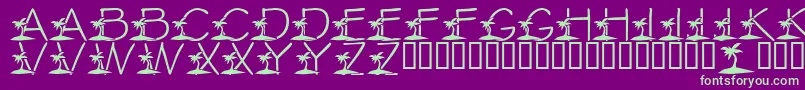 LmsTropicalIslandDream-fontti – vihreät fontit violetilla taustalla