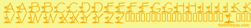 LmsTropicalIslandDream Font – Orange Fonts on Yellow Background