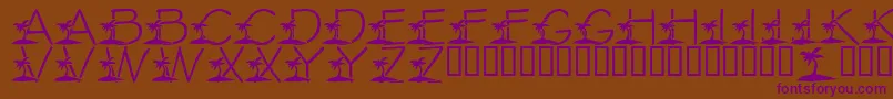 Шрифт LmsTropicalIslandDream – фиолетовые шрифты на коричневом фоне