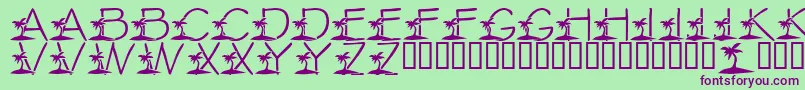 LmsTropicalIslandDream-fontti – violetit fontit vihreällä taustalla