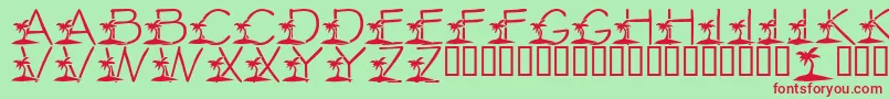 LmsTropicalIslandDream Font – Red Fonts on Green Background