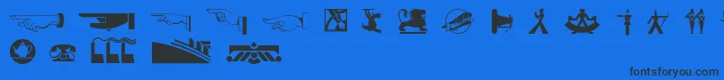 Шрифт Decodingbatsnf – чёрные шрифты на синем фоне
