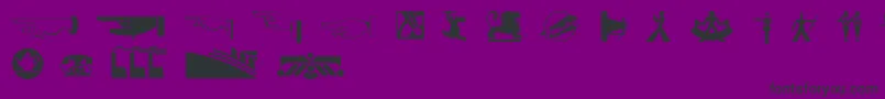 Decodingbatsnf-Schriftart – Schwarze Schriften auf violettem Hintergrund