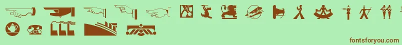Decodingbatsnf-fontti – ruskeat fontit vihreällä taustalla