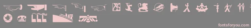 フォントDecodingbatsnf – 灰色の背景にピンクのフォント