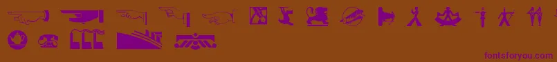Czcionka Decodingbatsnf – fioletowe czcionki na brązowym tle