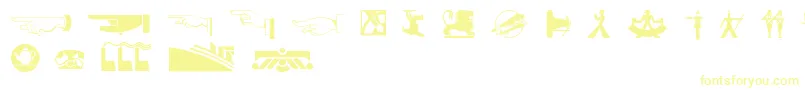 Fonte Decodingbatsnf – fontes amarelas em um fundo branco
