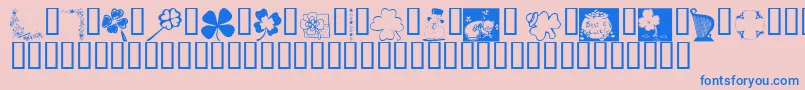 Czcionka KrIrishKat3 – niebieskie czcionki na różowym tle