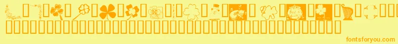 KrIrishKat3-fontti – oranssit fontit keltaisella taustalla