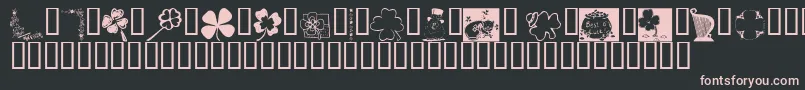 フォントKrIrishKat3 – 黒い背景にピンクのフォント