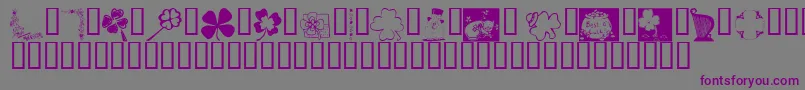KrIrishKat3-fontti – violetit fontit harmaalla taustalla