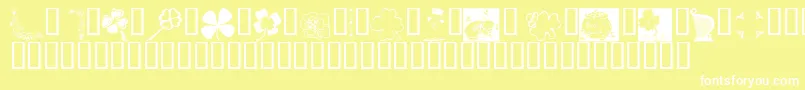 フォントKrIrishKat3 – 黄色い背景に白い文字