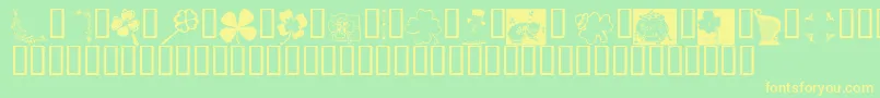 KrIrishKat3-fontti – keltaiset fontit vihreällä taustalla